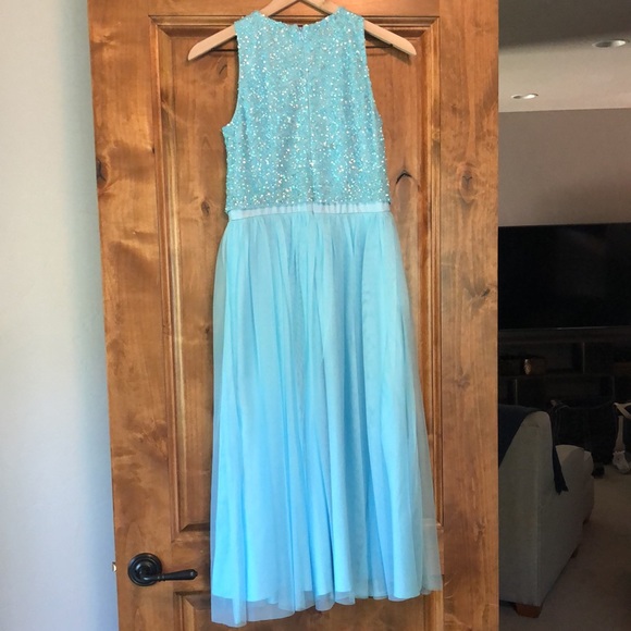 Aidan Mattox sky blue embellished dress, size 0 - Picture 2 of 6